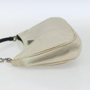 PRADA Shoulder Bag Nylon Beige Silver Auth 162128-3