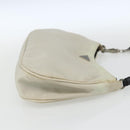 PRADA Shoulder Bag Nylon Beige Silver Auth 162128-4