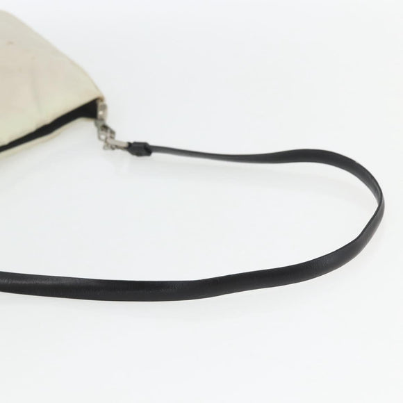 PRADA Shoulder Bag Nylon Beige Silver Auth 162128