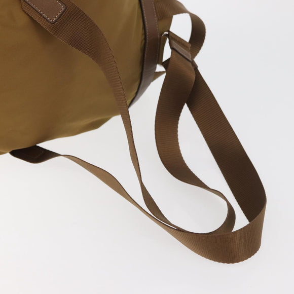 PRADA Backpack Nylon Beige Silver Auth 162129