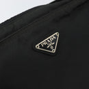 PRADA Shoulder Bag Nylon Black Silver Auth 162132-14