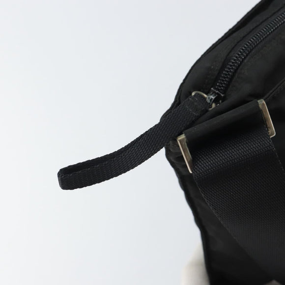 PRADA Shoulder Bag Nylon Black Silver Auth 162132