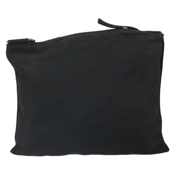 PRADA Shoulder Bag Nylon Black Silver Auth 162132