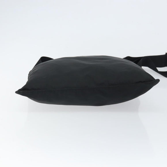PRADA Shoulder Bag Nylon Black Silver Auth 162132