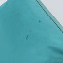 PRADA Hand Bag Nylon Turquoise Blue Gold Auth 162138-10