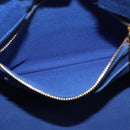 PRADA Canapa MM Hand Bag Canvas Blue Gold Auth 162140-21