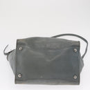 PRADA Hand Bag Safiano leather 2way Gray Silver Auth 162141-5