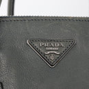 PRADA Hand Bag Safiano leather 2way Gray Silver Auth 162141-19