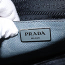 PRADA Hand Bag Safiano leather 2way Gray Silver Auth 162141-21