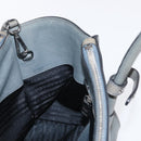 PRADA Hand Bag Safiano leather 2way Gray Silver Auth 162141-23