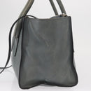 PRADA Hand Bag Safiano leather 2way Gray Silver Auth 162141-3