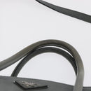 PRADA Hand Bag Safiano leather 2way Gray Silver Auth 162141-8