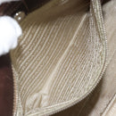 PRADA Tote Bag Canvas Beige Silver Auth 162142-21