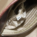 PRADA Tote Bag Canvas Beige Silver Auth 162142-22