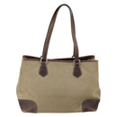 PRADA Tote Bag Canvas Beige Silver Auth 162142-3