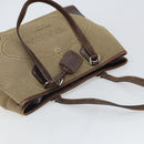 PRADA Tote Bag Canvas Beige Silver Auth 162142-6