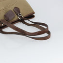 PRADA Tote Bag Canvas Beige Silver Auth 162142-7