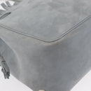 Salvatore Ferragamo Tote Bag Suede Blue Silver Auth 162145-9