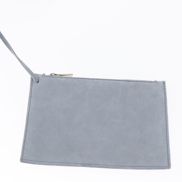 Salvatore Ferragamo Tote Bag Suede Blue Silver Auth 162145