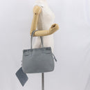 Salvatore Ferragamo Tote Bag Suede Blue Silver Auth 162145-22