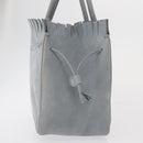 Salvatore Ferragamo Tote Bag Suede Blue Silver Auth 162145-3