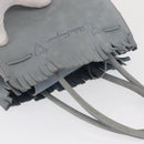 Salvatore Ferragamo Tote Bag Suede Blue Silver Auth 162145-6