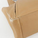 Salvatore Ferragamo Tote Bag Leather Beige Silver Auth 162146-9