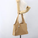 Salvatore Ferragamo Tote Bag Leather Beige Silver Auth 162146-22