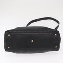 Salvatore Ferragamo Gancini Tote Bag Leather 2way Black Gold Auth 162147-11