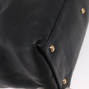 Salvatore Ferragamo Gancini Tote Bag Leather 2way Black Gold Auth 162147-12