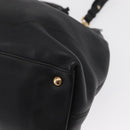 Salvatore Ferragamo Gancini Tote Bag Leather 2way Black Gold Auth 162147-13