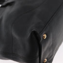 Salvatore Ferragamo Gancini Tote Bag Leather 2way Black Gold Auth 162147-14