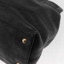 Salvatore Ferragamo Gancini Tote Bag Leather 2way Black Gold Auth 162147-15