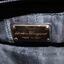 Salvatore Ferragamo Gancini Tote Bag Leather 2way Black Gold Auth 162147-18