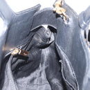 Salvatore Ferragamo Gancini Tote Bag Leather 2way Black Gold Auth 162147-20