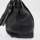 Salvatore Ferragamo Gancini Tote Bag Leather 2way Black Gold Auth 162147-4
