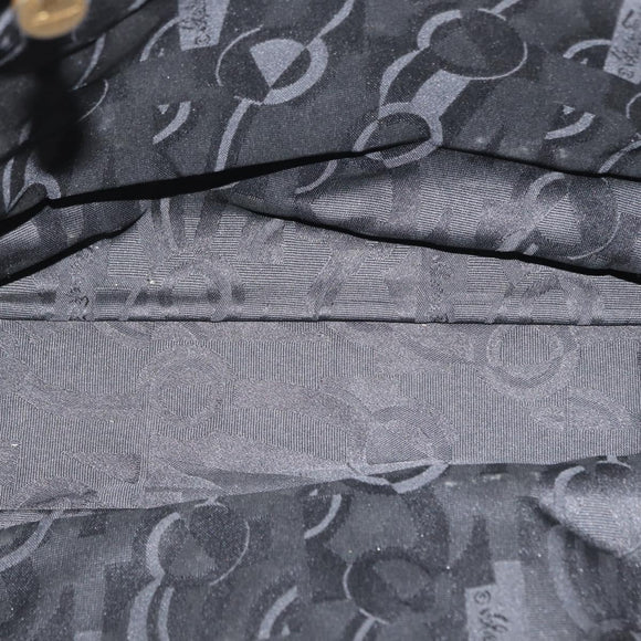 Salvatore Ferragamo Vala Tote Bag Canvas Black Gold Auth 162149