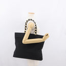 Salvatore Ferragamo Vala Tote Bag Canvas Black Gold Auth 162149-20