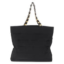 Salvatore Ferragamo Vala Tote Bag Canvas Black Gold Auth 162149-2