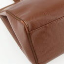 Salvatore Ferragamo Vala Tote Bag Leather Brown Gold Auth 162150-14