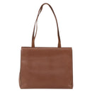 Salvatore Ferragamo Vala Tote Bag Leather Brown Gold Auth 162150-2