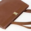 Salvatore Ferragamo Vala Tote Bag Leather Brown Gold Auth 162150-6