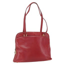 Salvatore Ferragamo Shoulder Bag Leather Red Gold Auth 162152-1