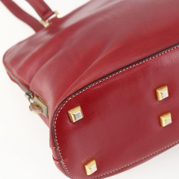 Salvatore Ferragamo Shoulder Bag Leather Red Gold Auth 162152