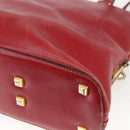 Salvatore Ferragamo Shoulder Bag Leather Red Gold Auth 162152-15
