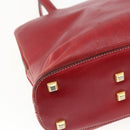 Salvatore Ferragamo Shoulder Bag Leather Red Gold Auth 162152-16