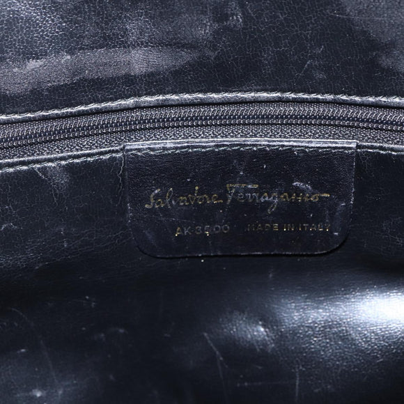 Salvatore Ferragamo Shoulder Bag Leather Red Gold Auth 162152