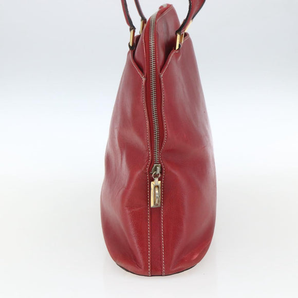 Salvatore Ferragamo Shoulder Bag Leather Red Gold Auth 162152