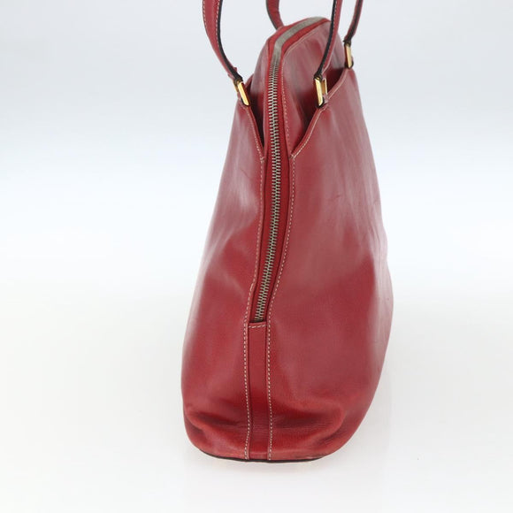 Salvatore Ferragamo Shoulder Bag Leather Red Gold Auth 162152