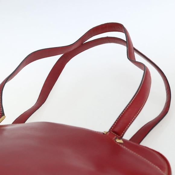 Salvatore Ferragamo Shoulder Bag Leather Red Gold Auth 162152